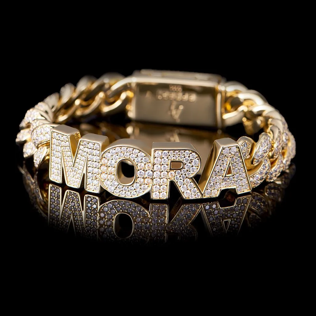 12mm Iced Name Custom Cuban Bracelet