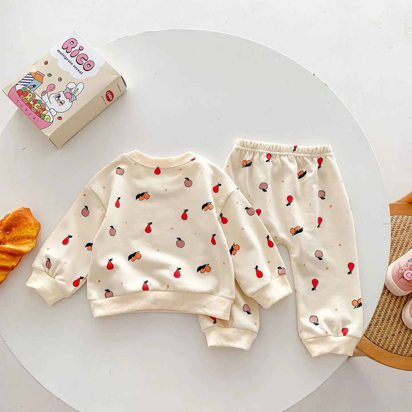 2 Pieces Set Baby Kid Girls Fruit Print Tops And Pants Wholesale 23101941