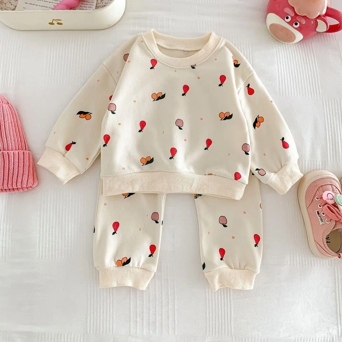 2 Pieces Set Baby Kid Girls Fruit Print Tops And Pants Wholesale 23101941