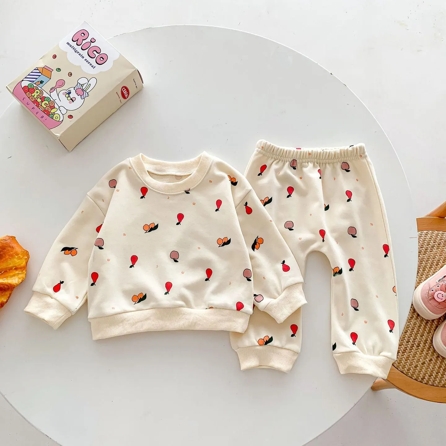 2 Pieces Set Baby Kid Girls Fruit Print Tops And Pants Wholesale 23101941