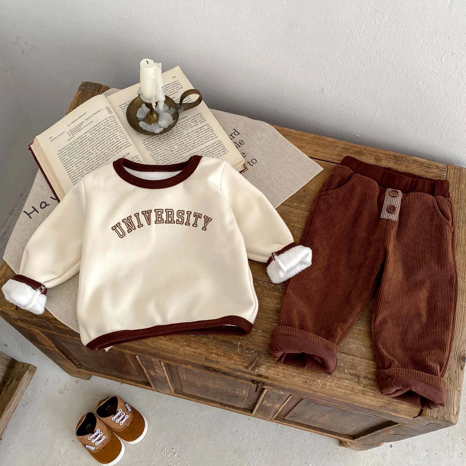 2 Pieces Set Baby Kid Girls Letters Hoodies Sweatshirts And Solid Color Pants Wholesale 230828335