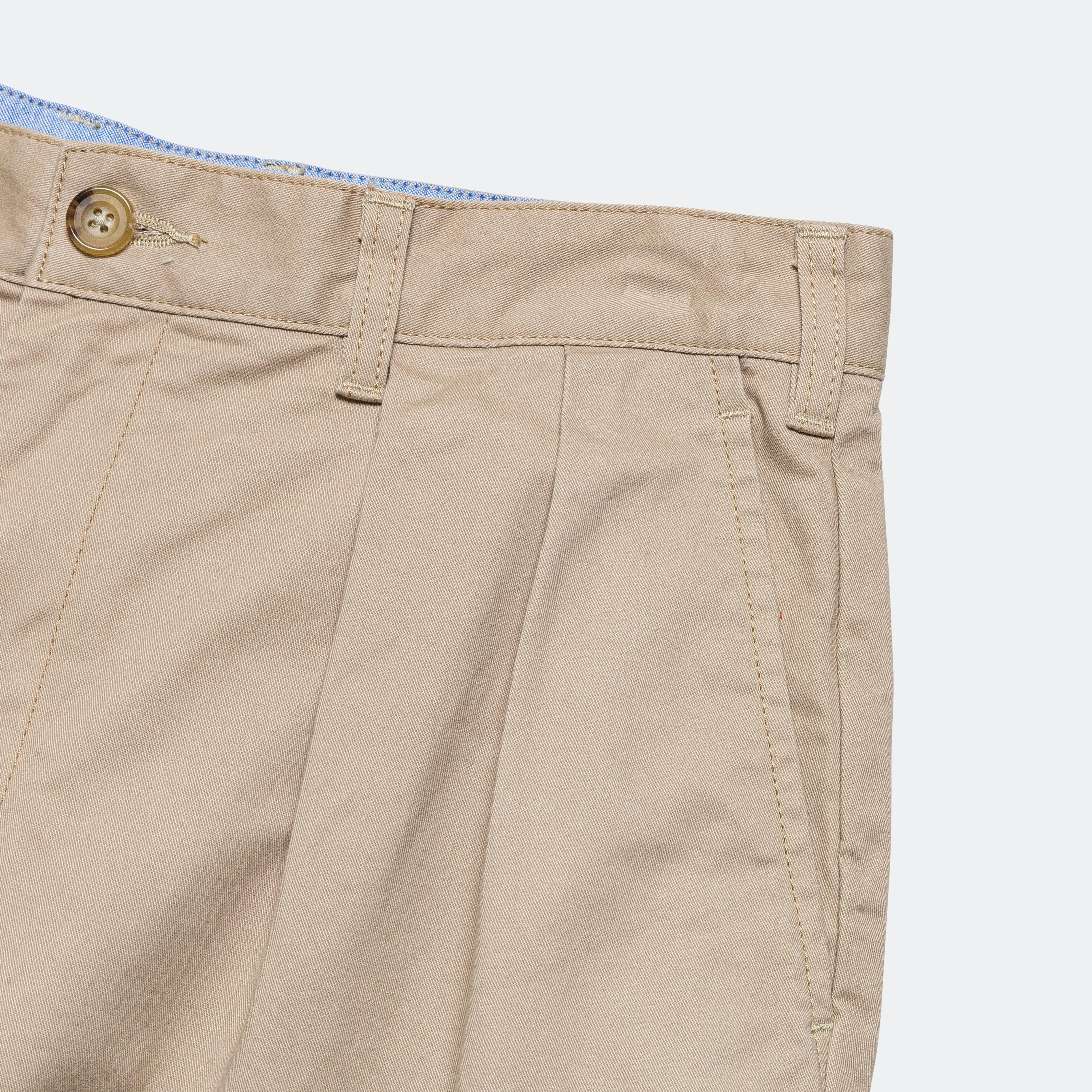 2 Pleat Twill Pants - Khaki