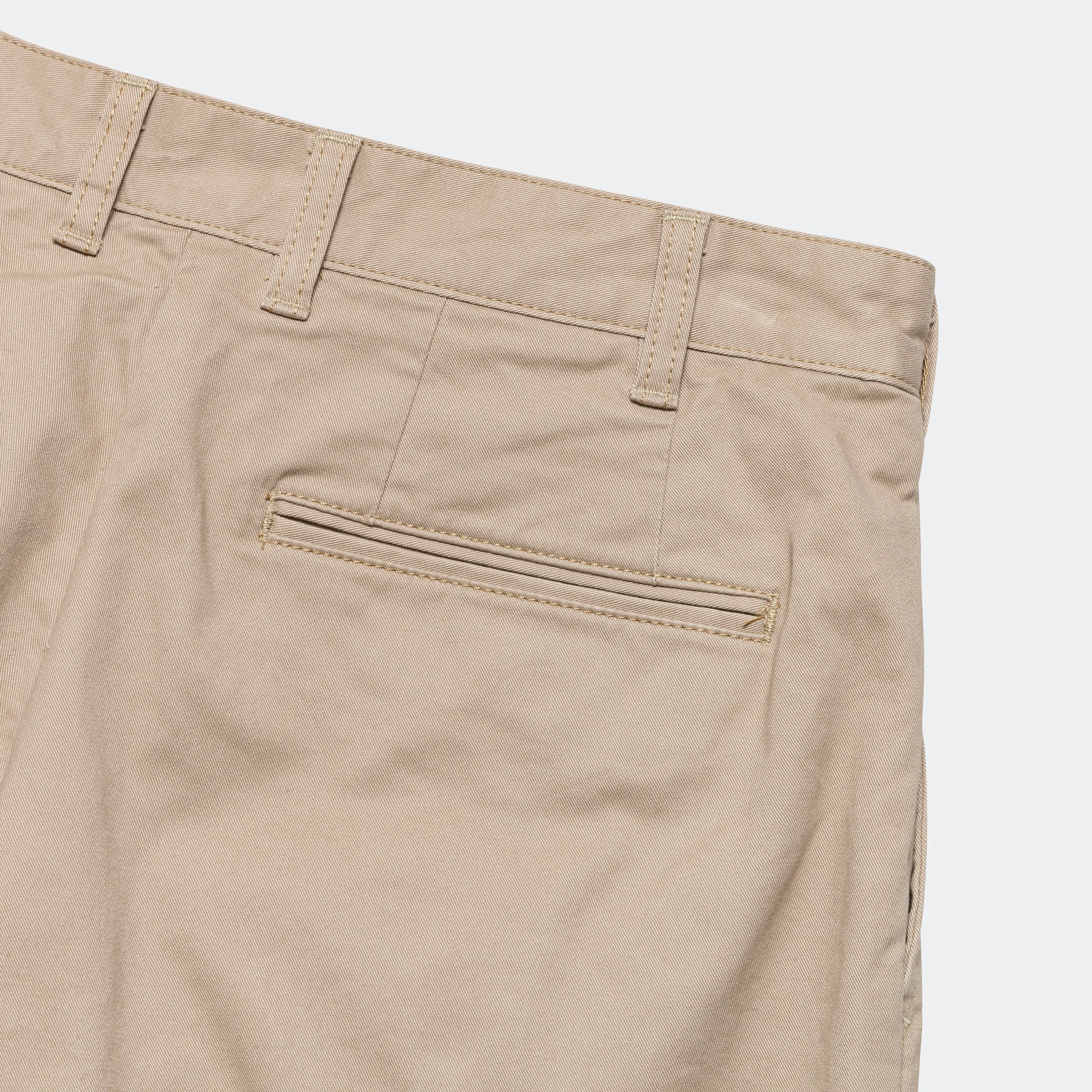 2 Pleat Twill Pants - Khaki