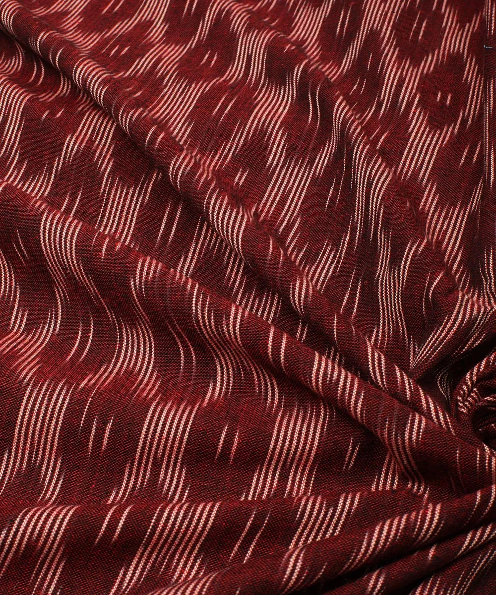 2.5 m Brown handloom cotton pochampally ikat fabric