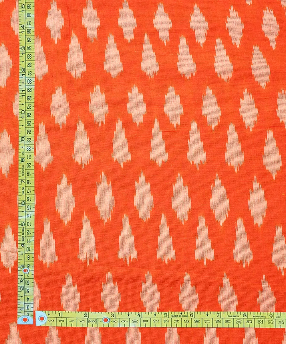 2.5 m Orange grey cotton handloom pochampally ikat fabric