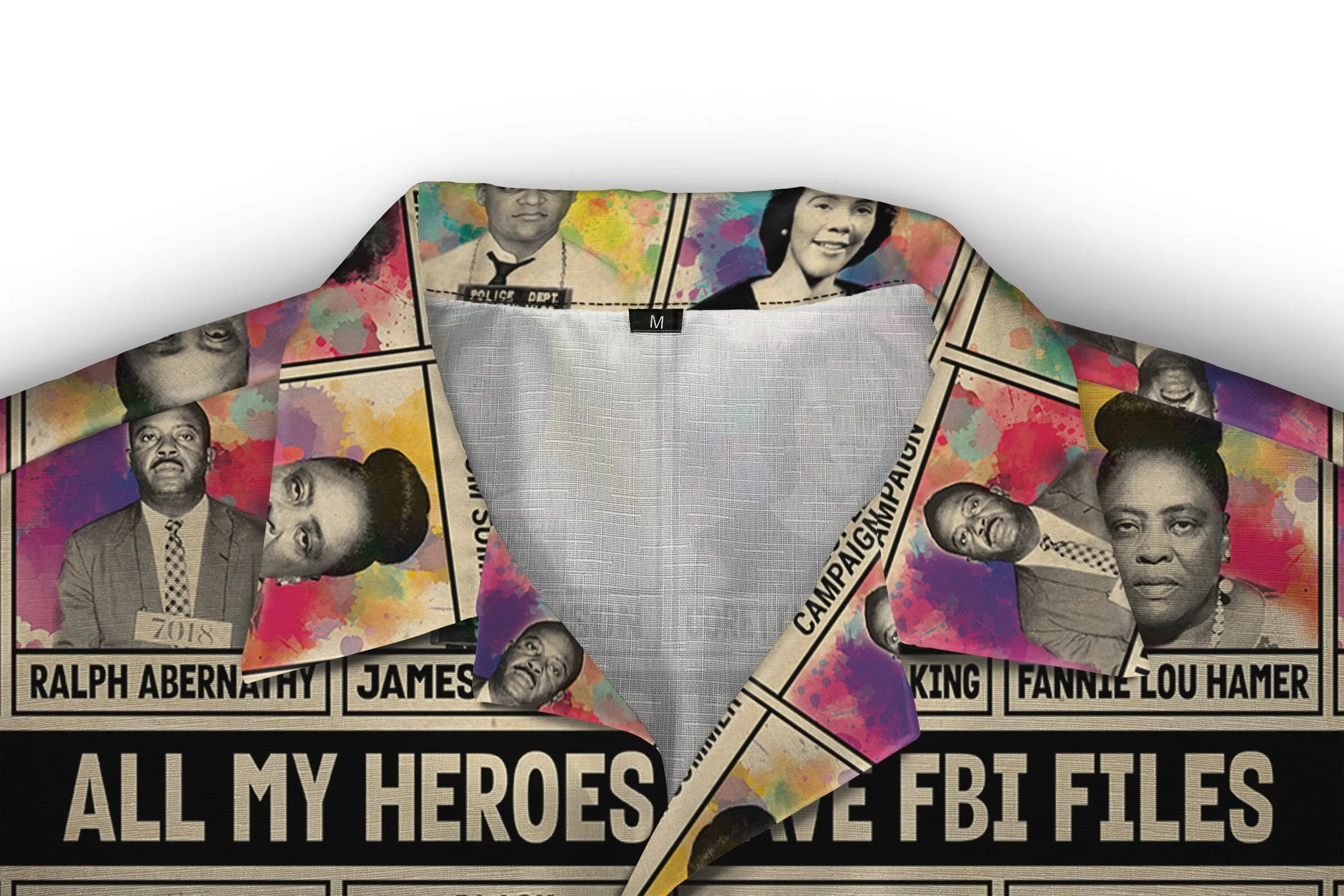 All My Heroes Have FBI Files Linen Hawaiian Shirt