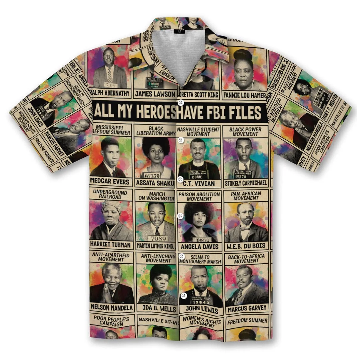 All My Heroes Have FBI Files Linen Hawaiian Shirt