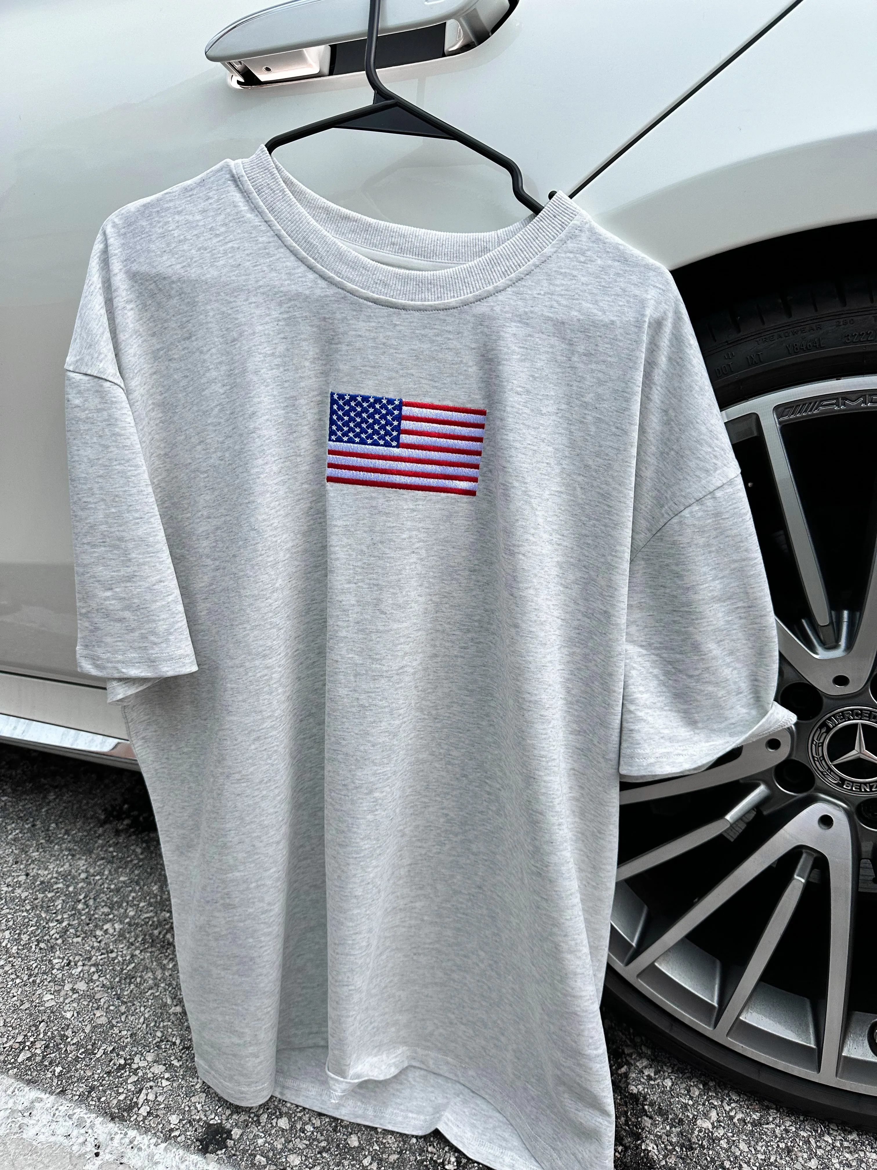 American Flag Embroider Tee