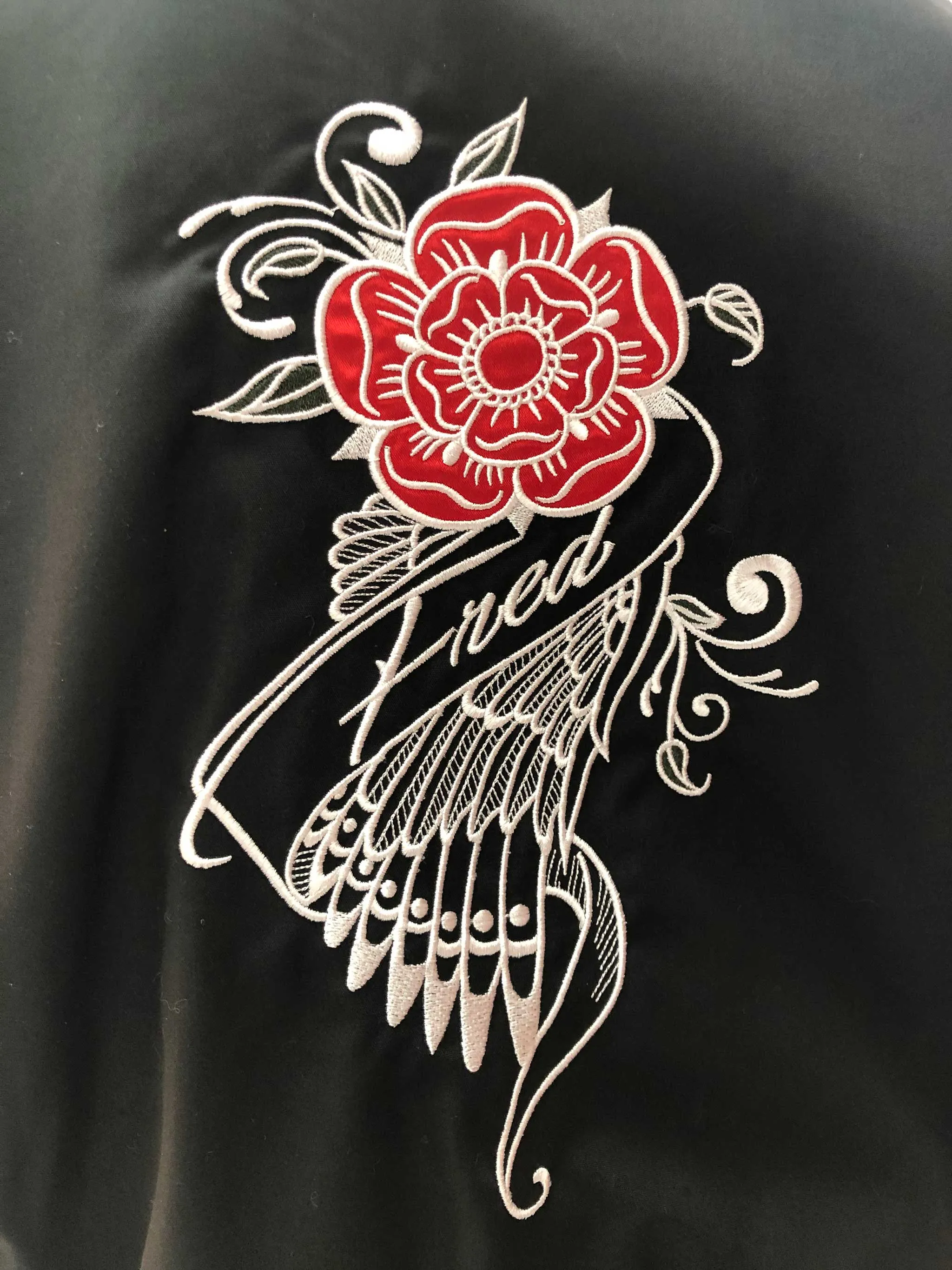 Amy Winehouse Black Embroidered Harrington Jacket