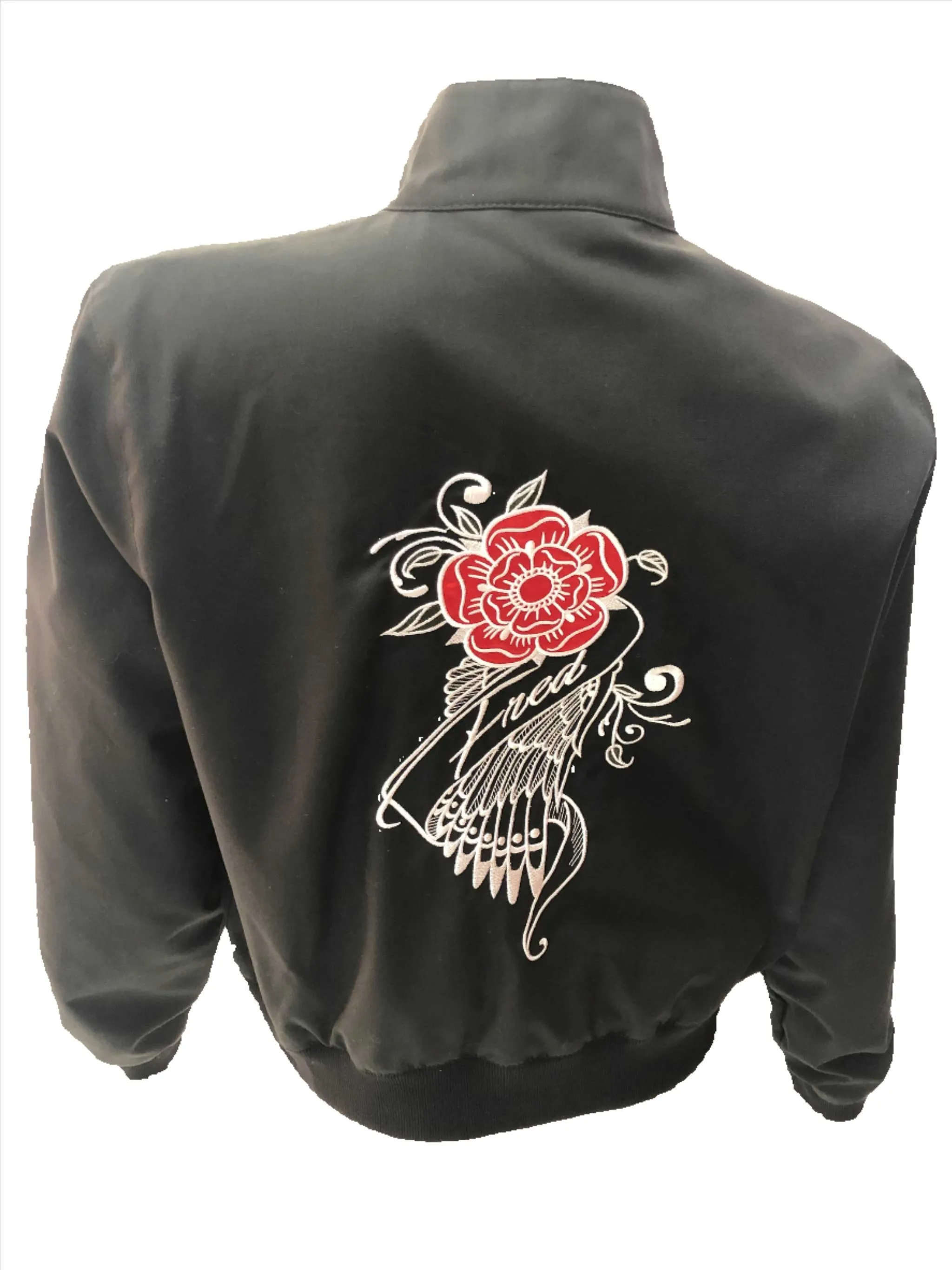 Amy Winehouse Black Embroidered Harrington Jacket