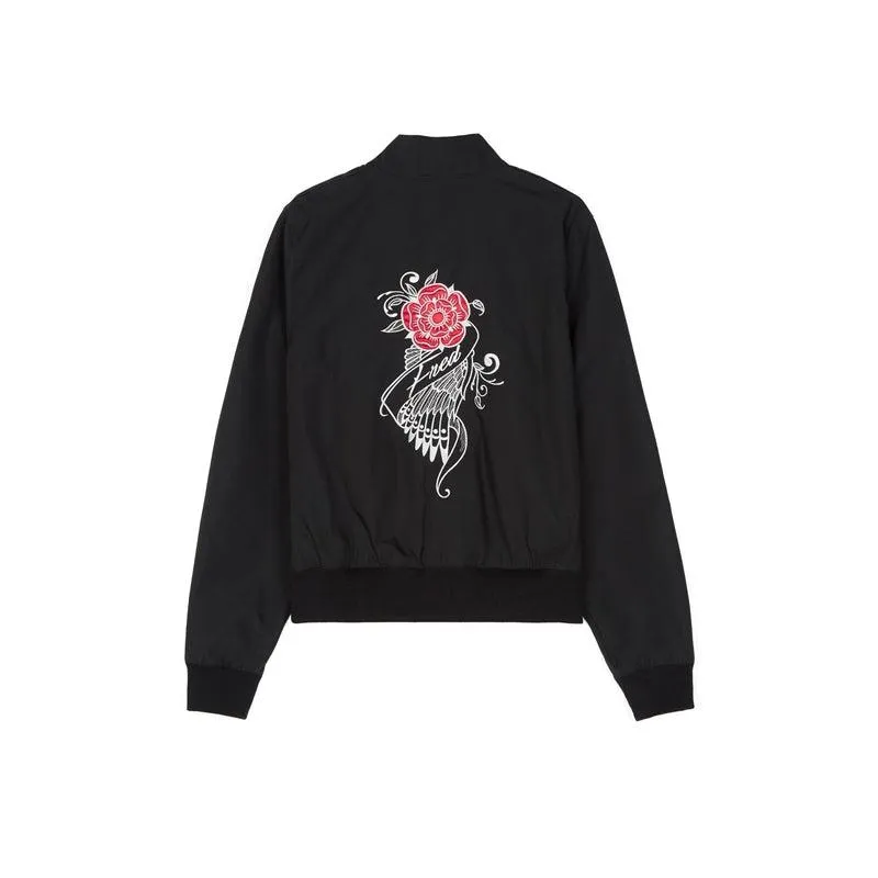 Amy Winehouse Black Embroidered Harrington Jacket