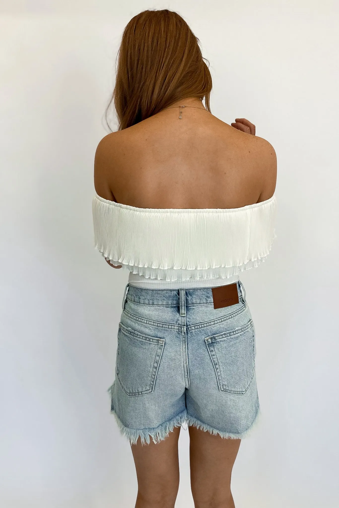 Anni Pleated Bodysuit White