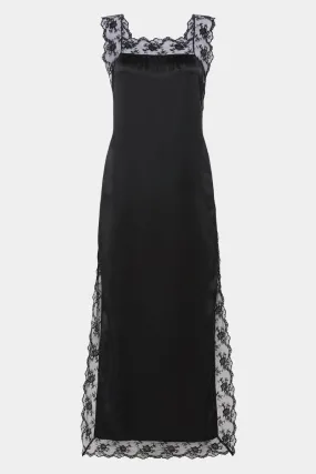 ARIES SQUARE NECK LACE DRESS-BLACK