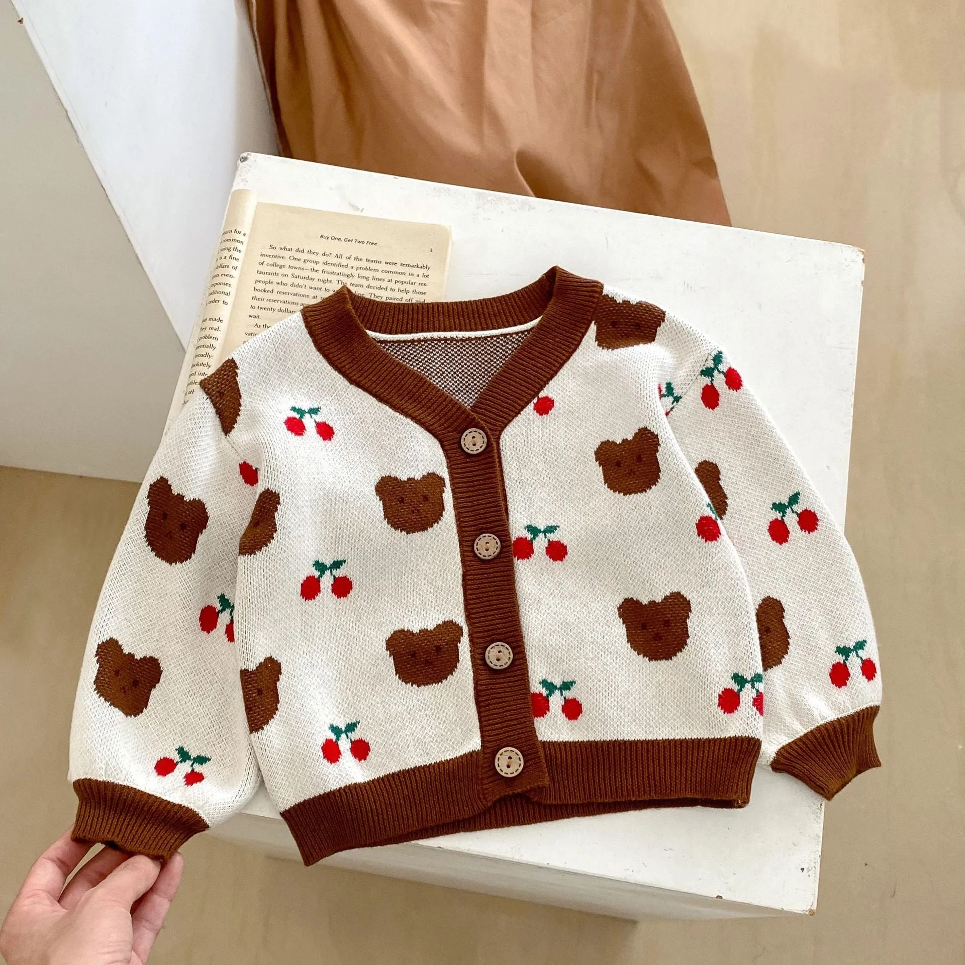 Baby Kid Girls Color-blocking Cartoon Cardigan Wholesale 230828191