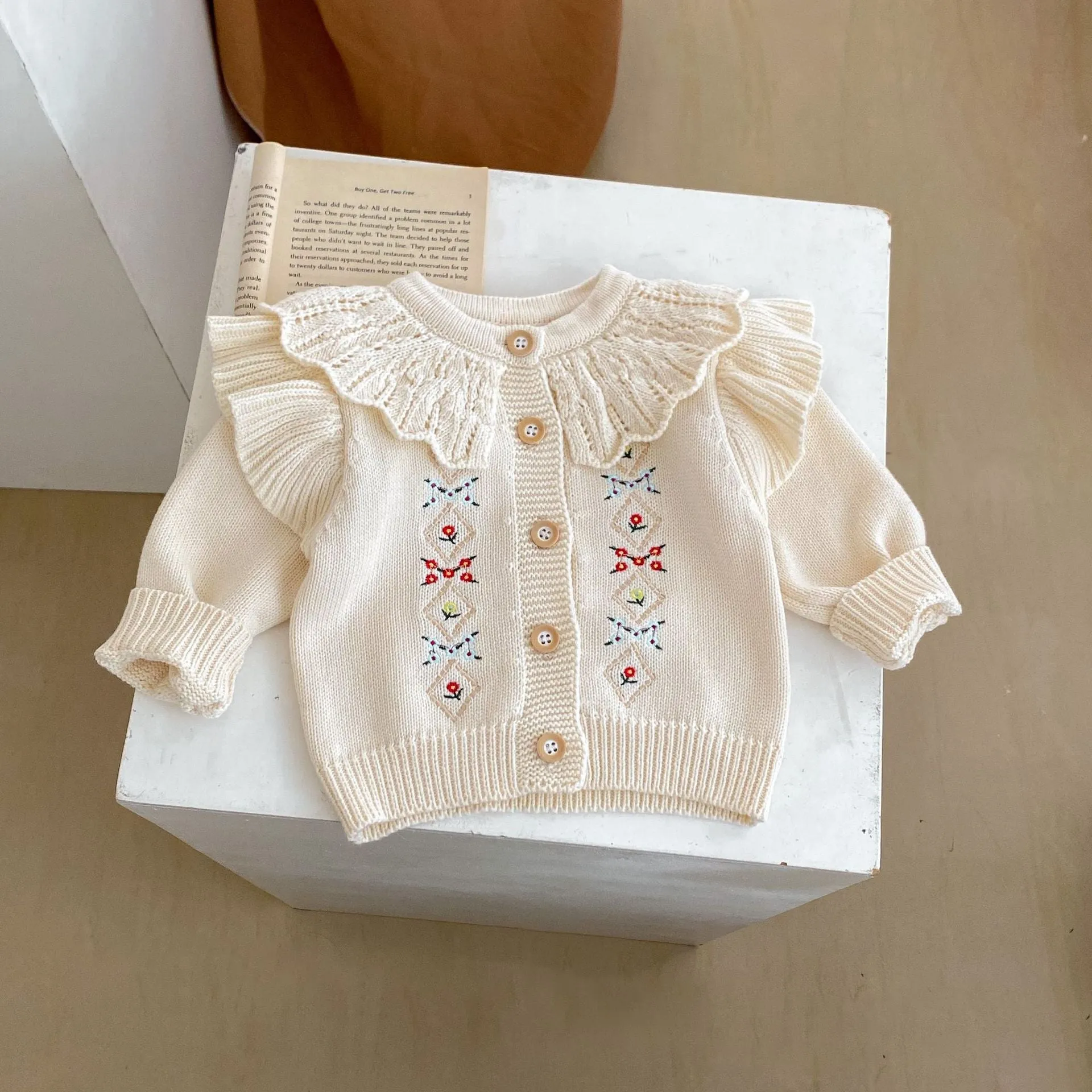 Baby Kid Girls Flower Embroidered Cardigan Wholesale 24011159