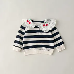 Baby Kid Girls Striped Fruit Tops Wholesale 231130154