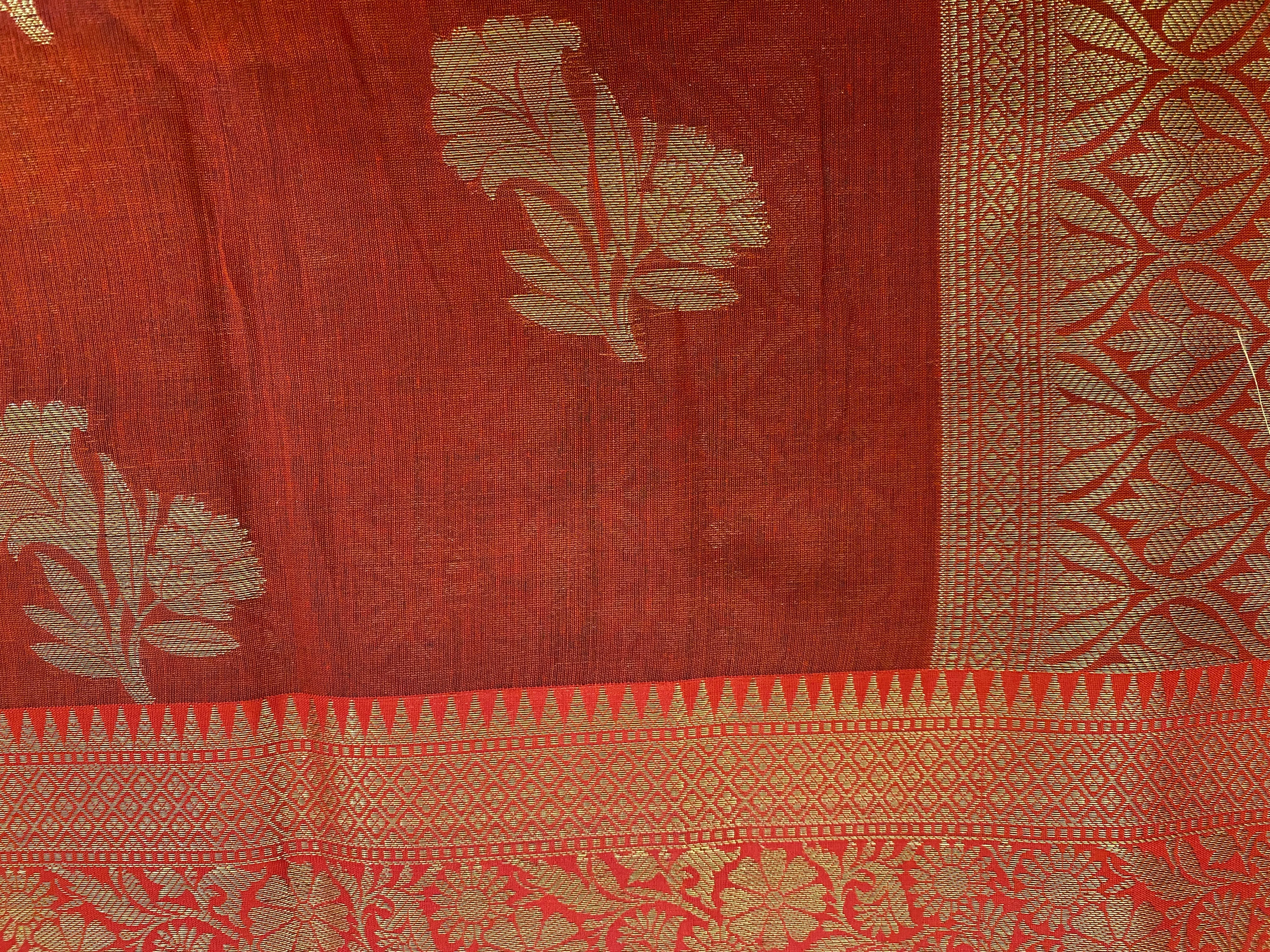 Beautiful Red Silk Cotton Saree