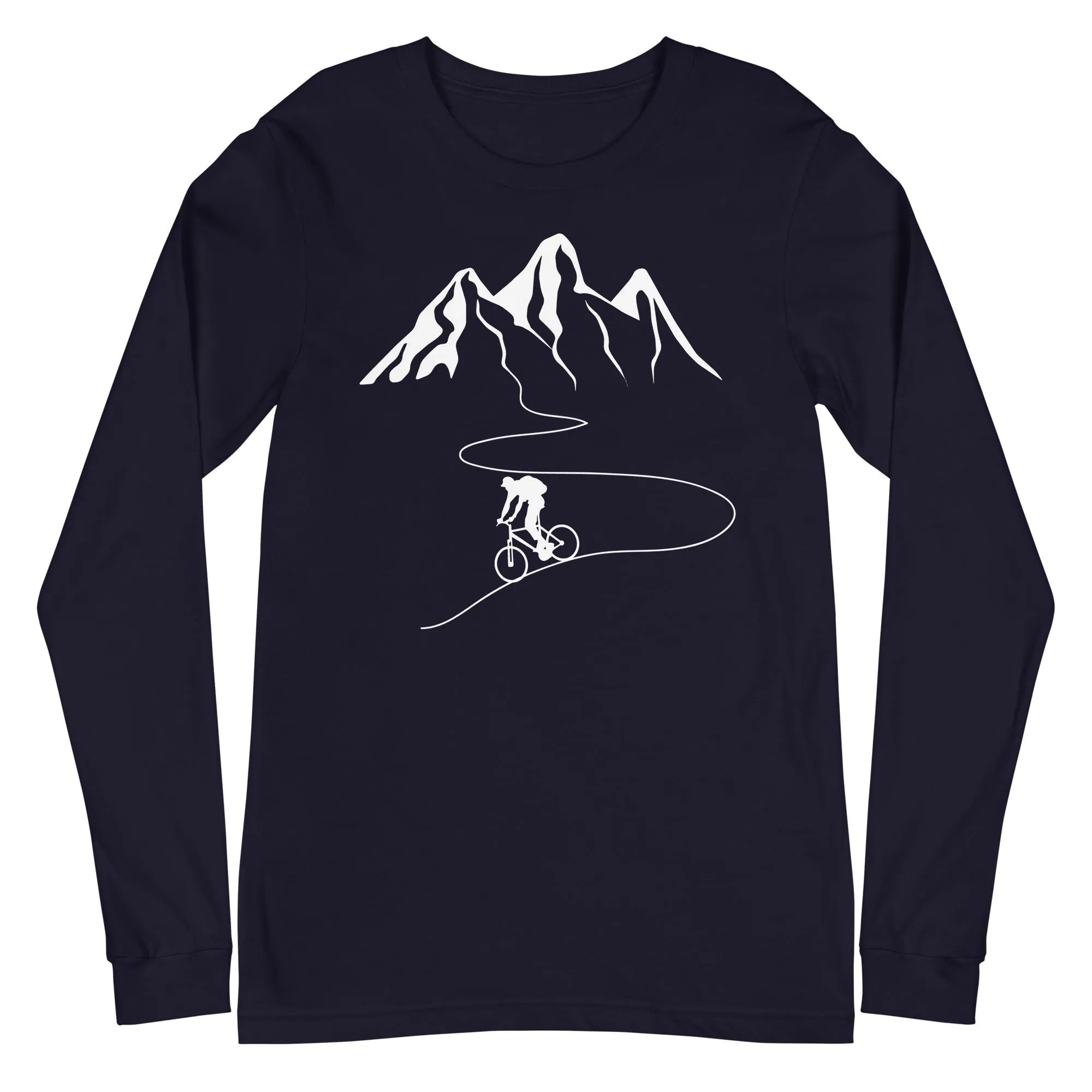 Berge - Kurve Linie - Radfahren -  - Unisex Long Sleeve Tee | Bella   Canvas 3501