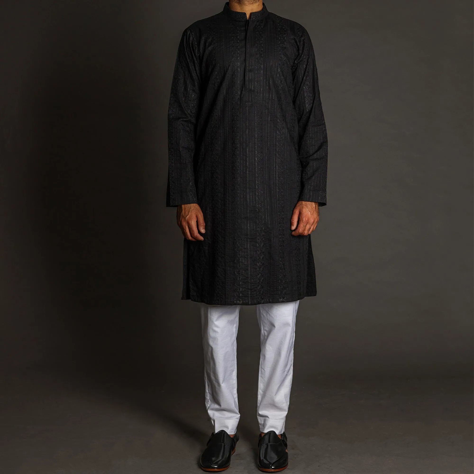 Black Embroidered Imperial Kurta