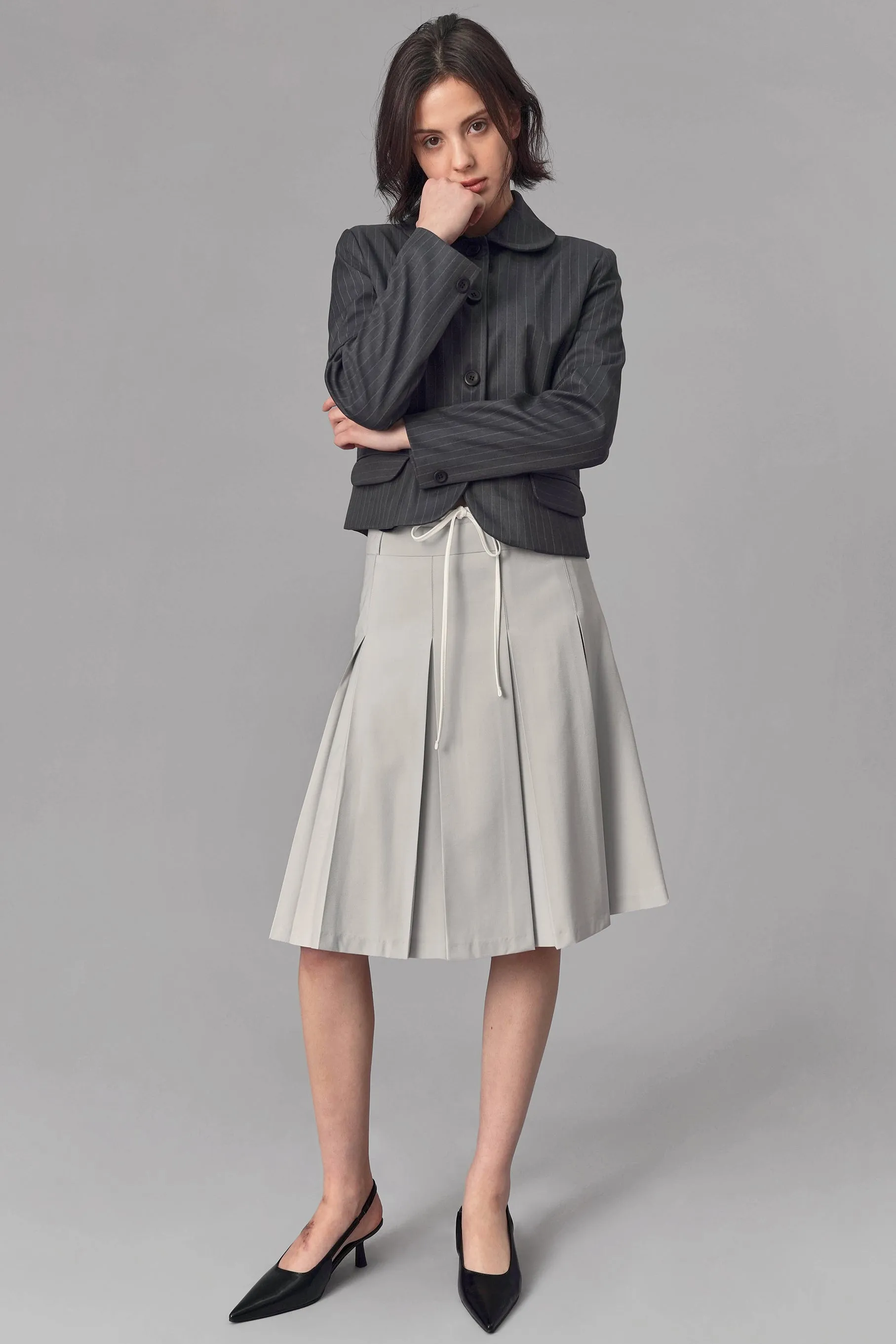 Camu Midi Skirt, Grey