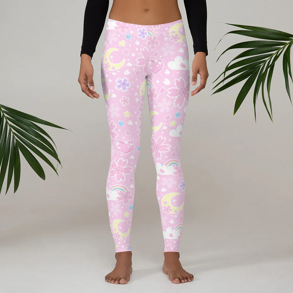 Cherry Blossom Dreams Pink Leggings