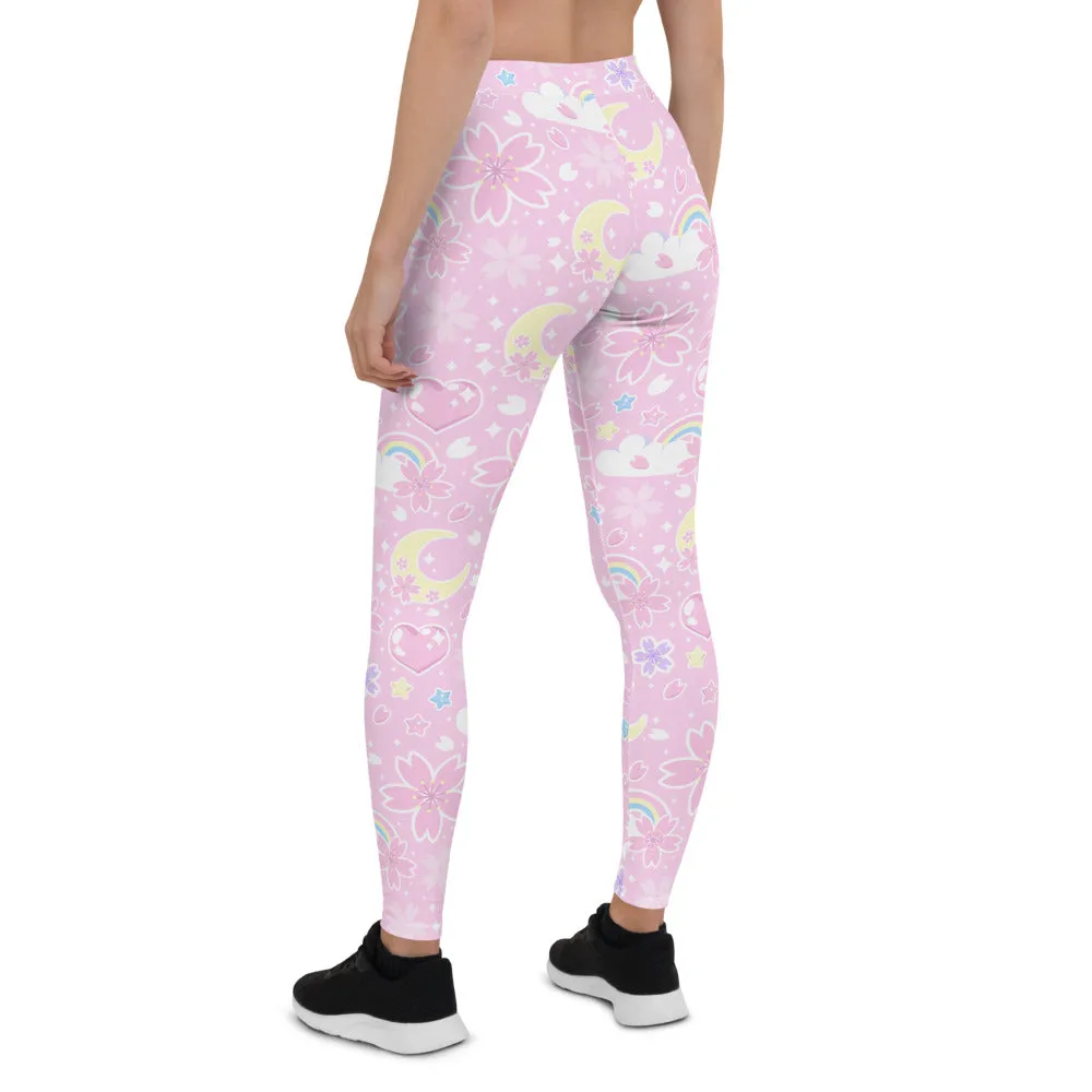 Cherry Blossom Dreams Pink Leggings