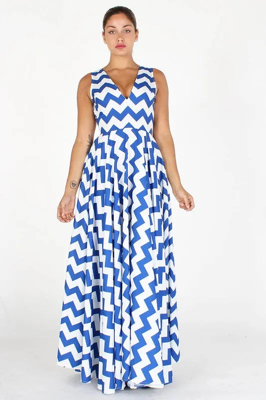 Chevron Printed Maxi Dress