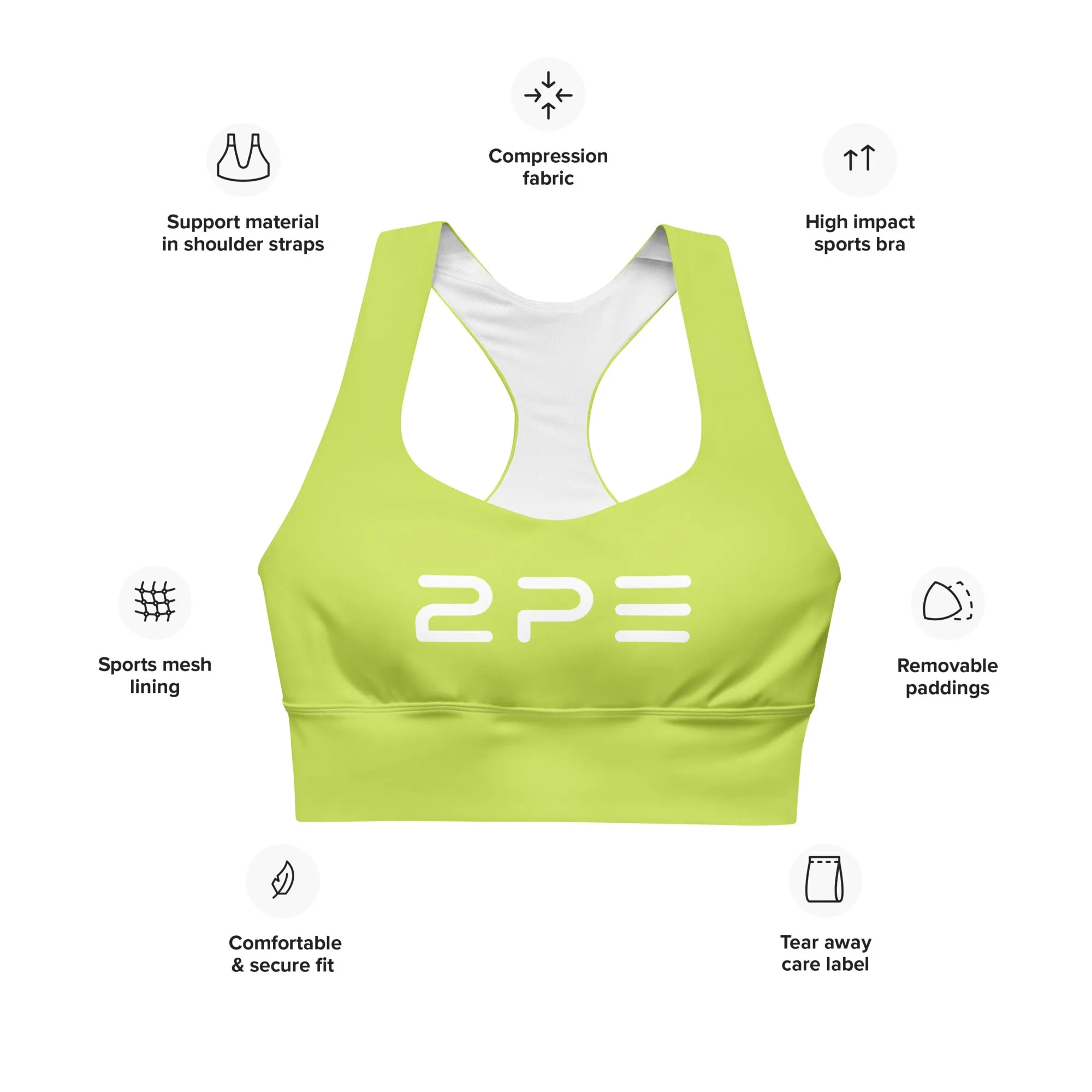 Compression sports bra - Bright Green