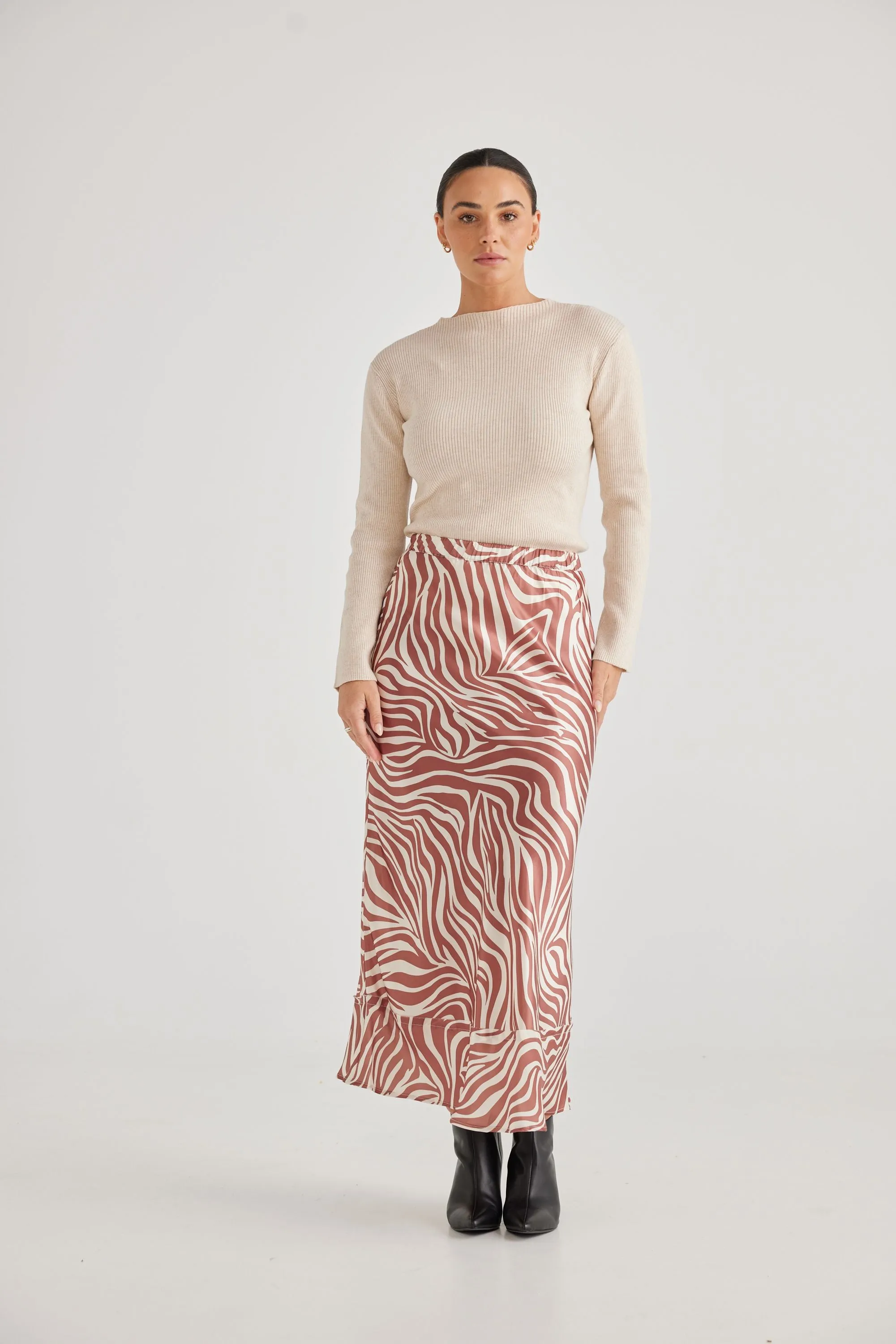 Corinne Skirt (Tan Zebra)