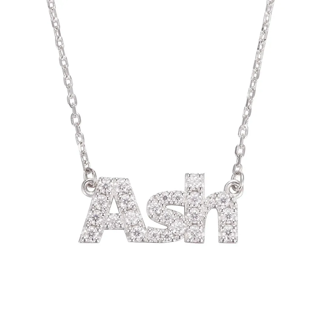 Custom Moissanite Sans Serif Letter Necklace