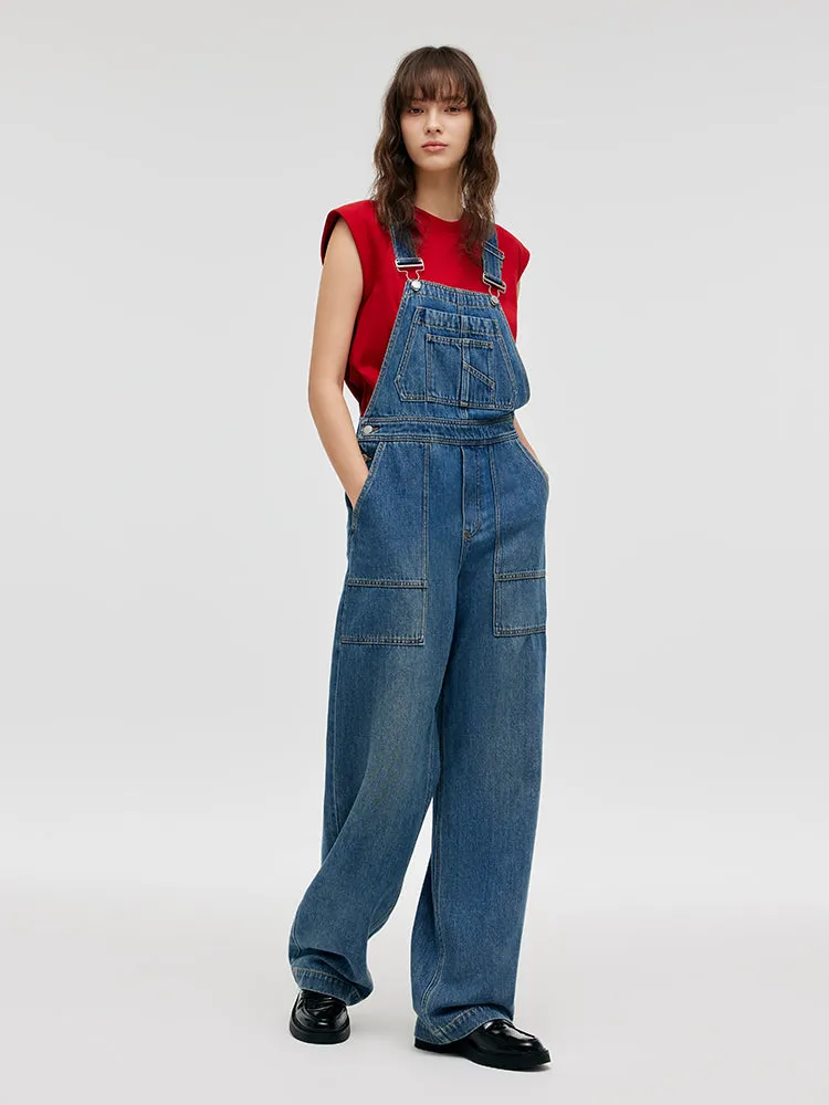 Denim Straight Full-Length Women Overalls