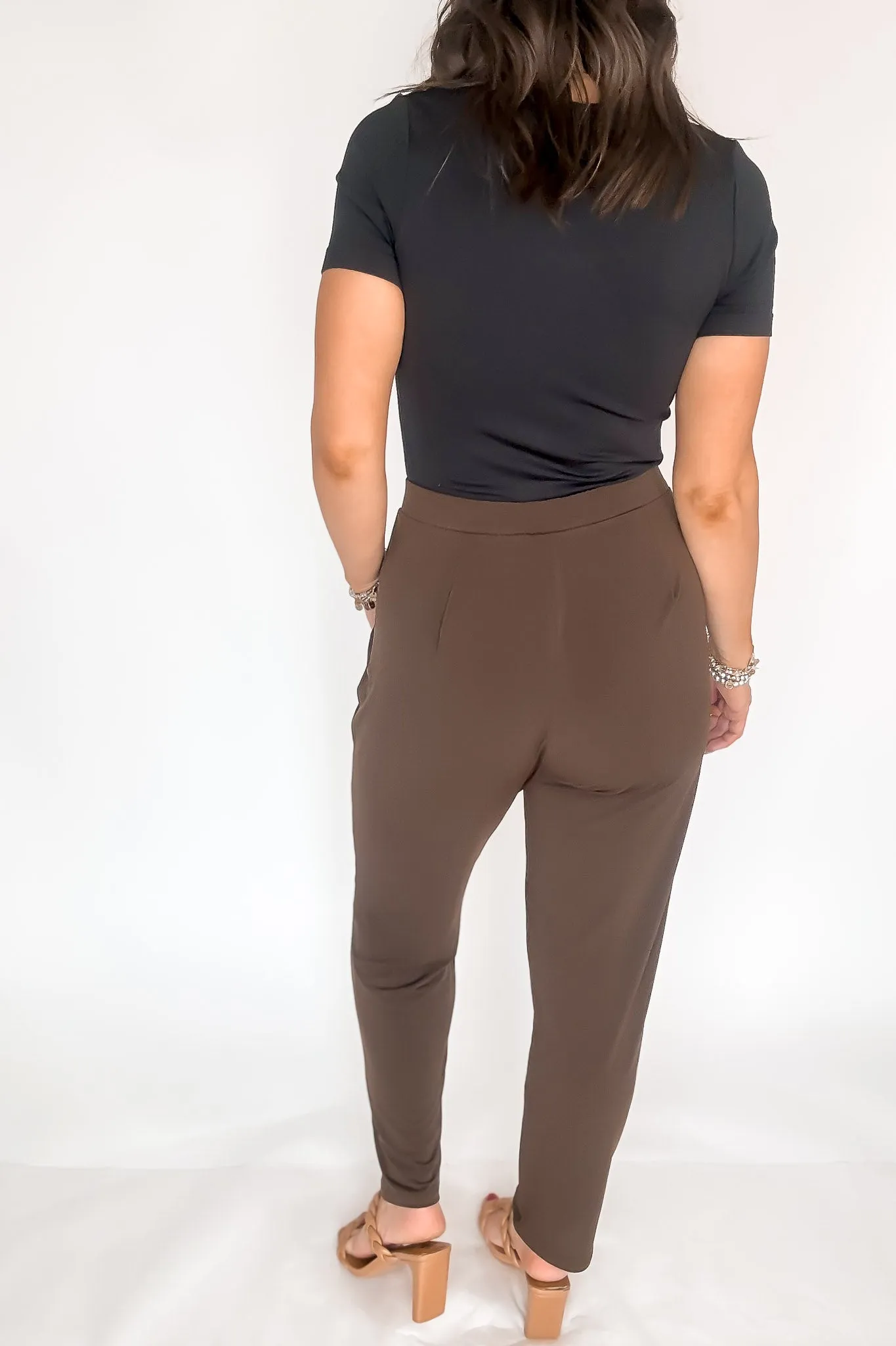 Dress It Up Brown Stretch Dress Pants