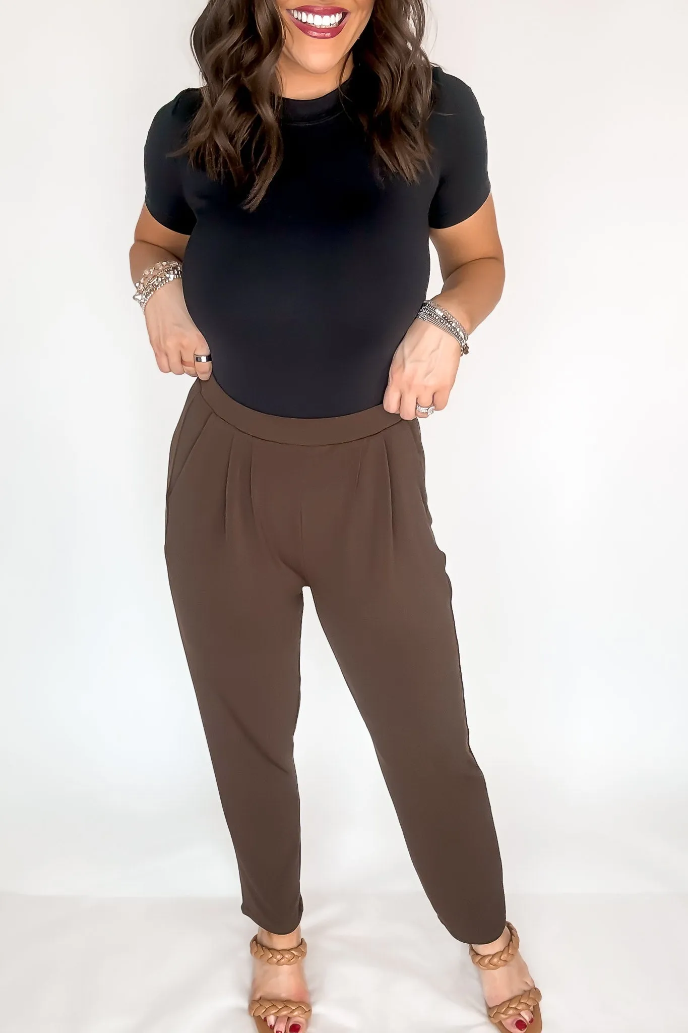 Dress It Up Brown Stretch Dress Pants