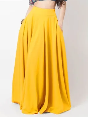 Elegant Women's Long Maxi Skirt in Black, Yellow, or Red - Available in Sizes S, M, L