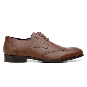 'Elias' men's vegan wingtip shoe by Ahimsa - cognac