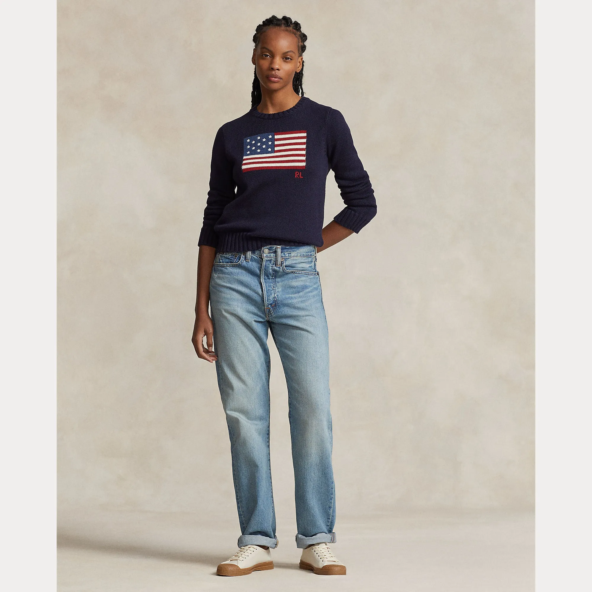 FLAG COTTON CREWNECK SWEATER