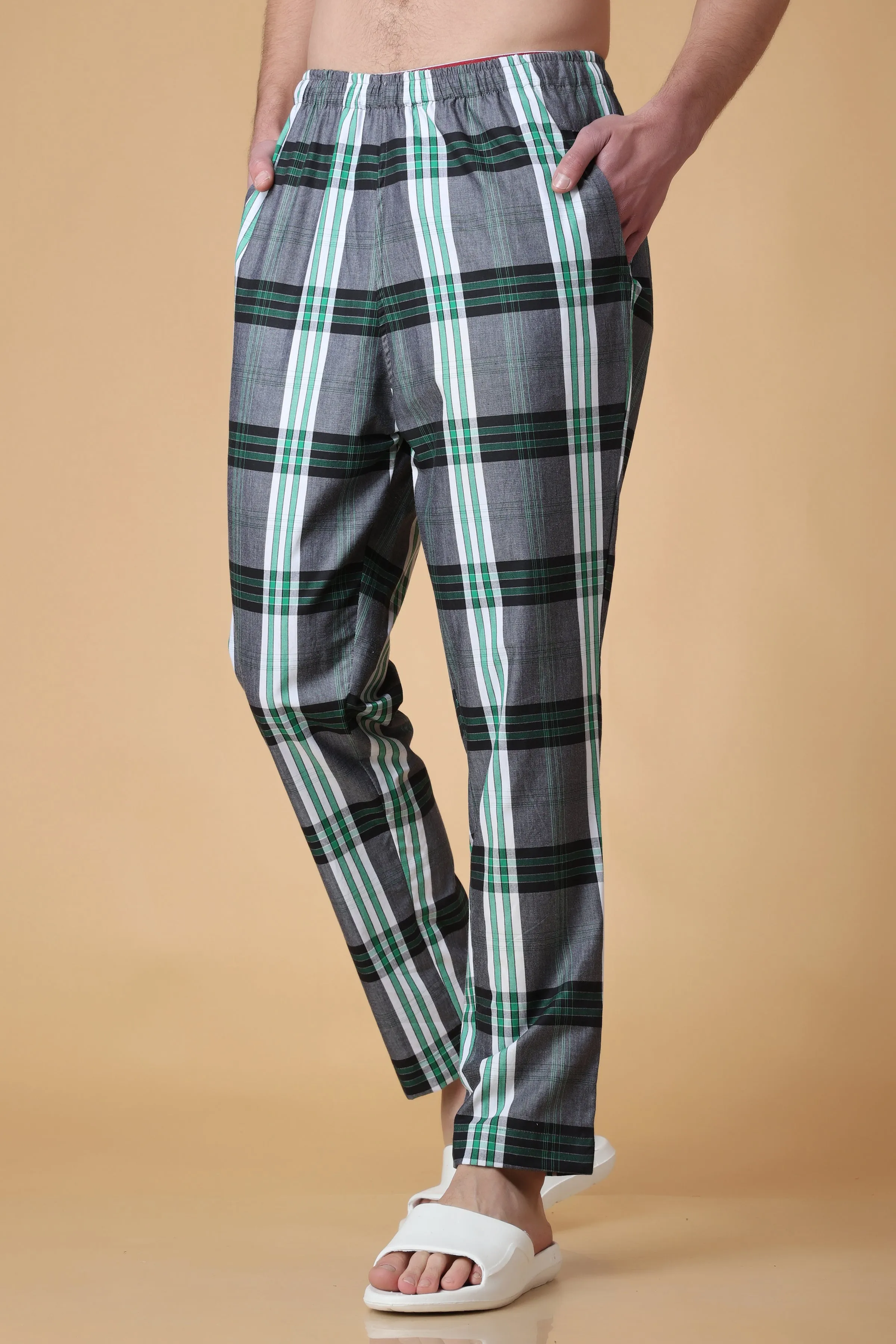 Forest Green Checked Cotton Pajama