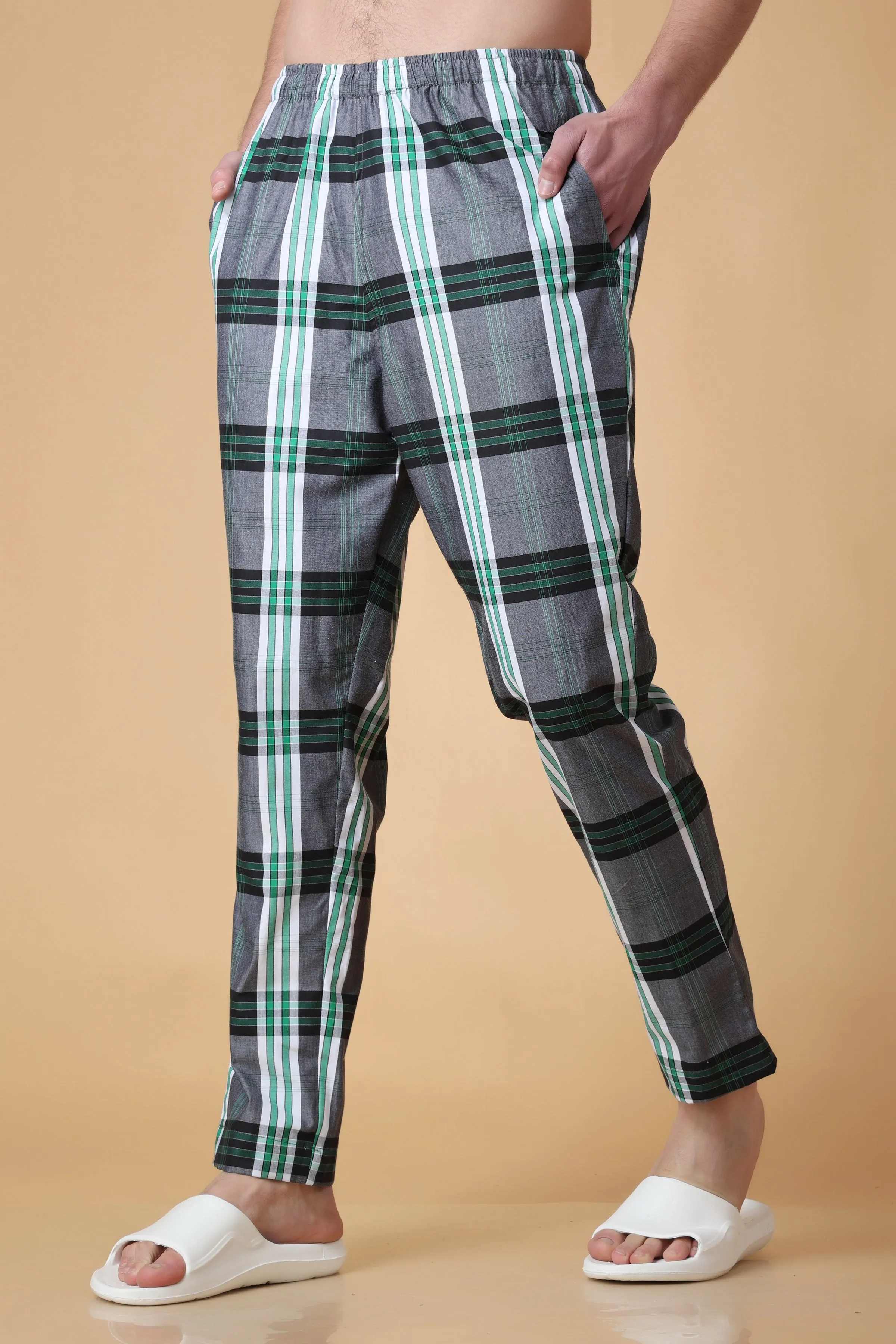 Forest Green Checked Cotton Pajama