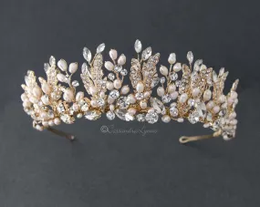 Gold Pearl Wedding Crown