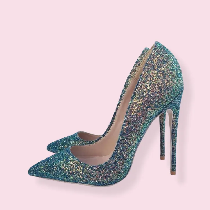 Green high heels Pumps Shoes