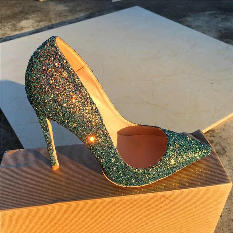 Green high heels Pumps Shoes