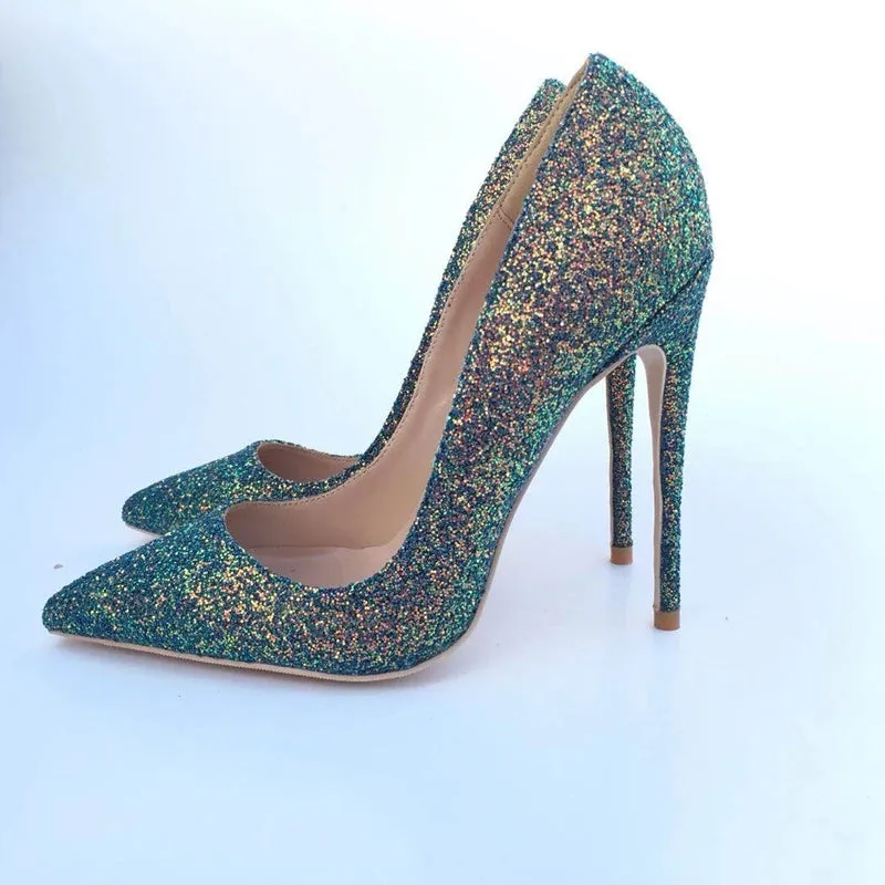 Green high heels Pumps Shoes