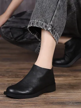 Handmade Genuine Leather Vintage Women Short Boots