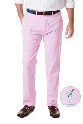 Harbor Pant Stretch Twill Pink with Martini & Shaker