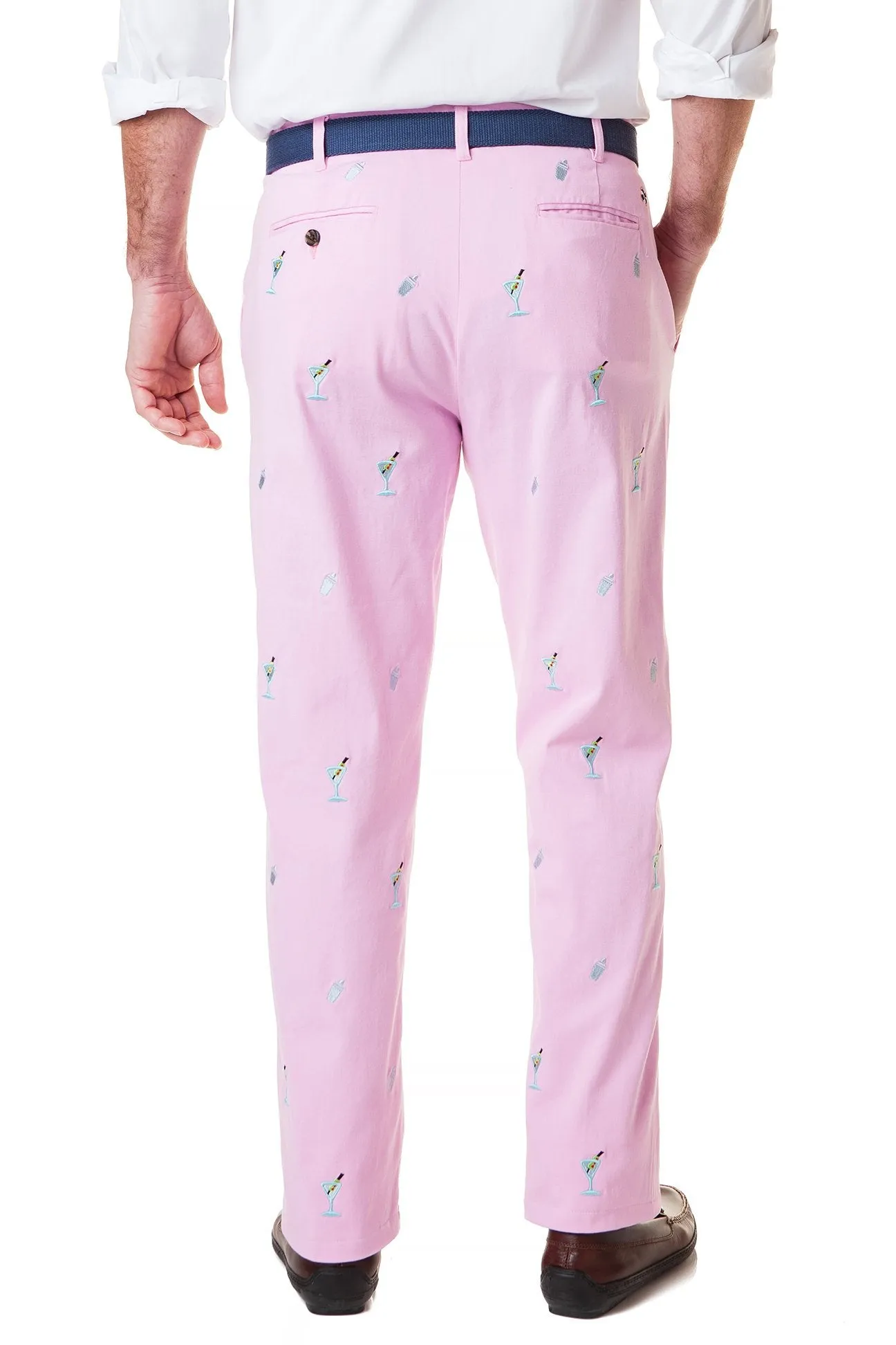 Harbor Pant Stretch Twill Pink with Martini & Shaker