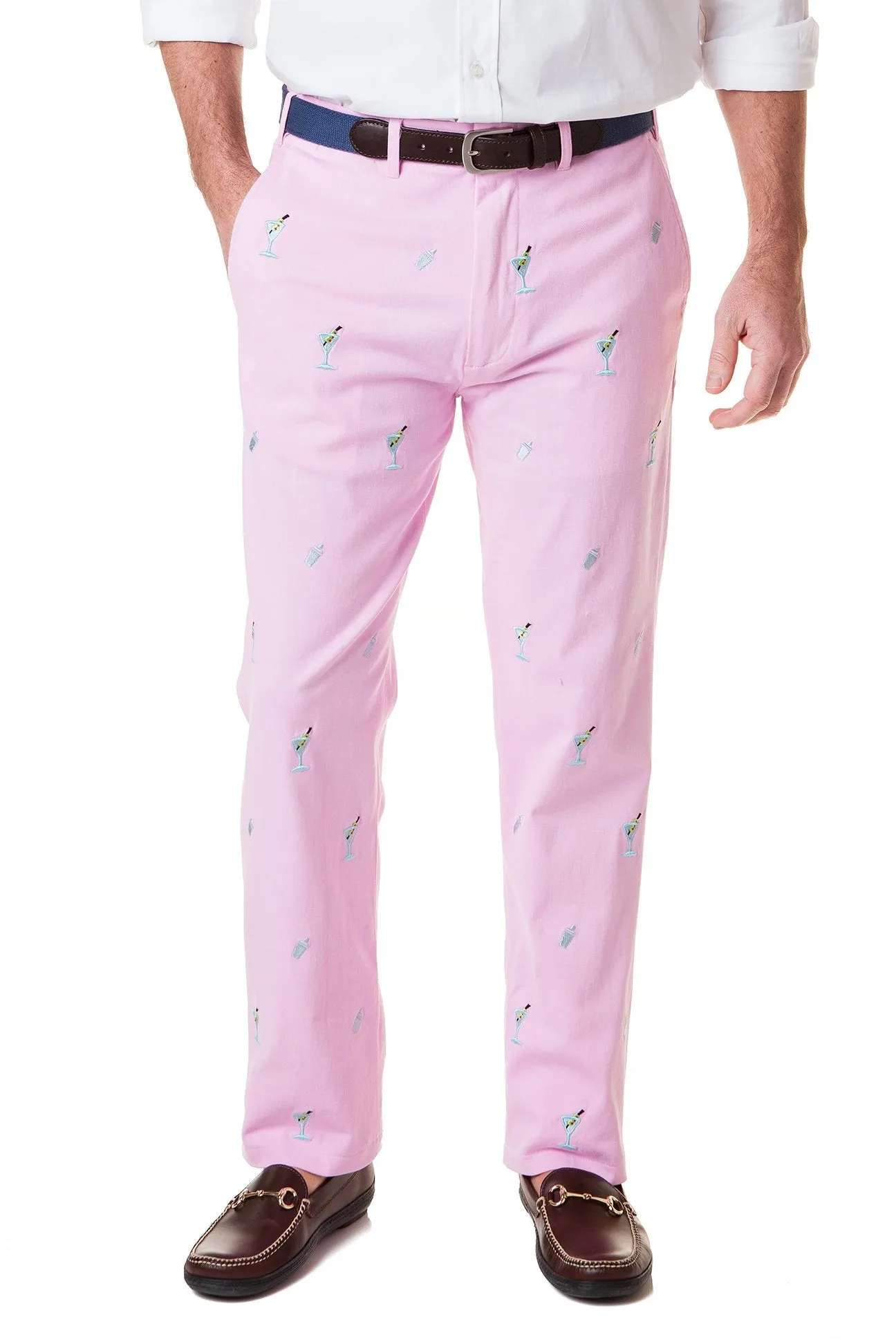 Harbor Pant Stretch Twill Pink with Martini & Shaker