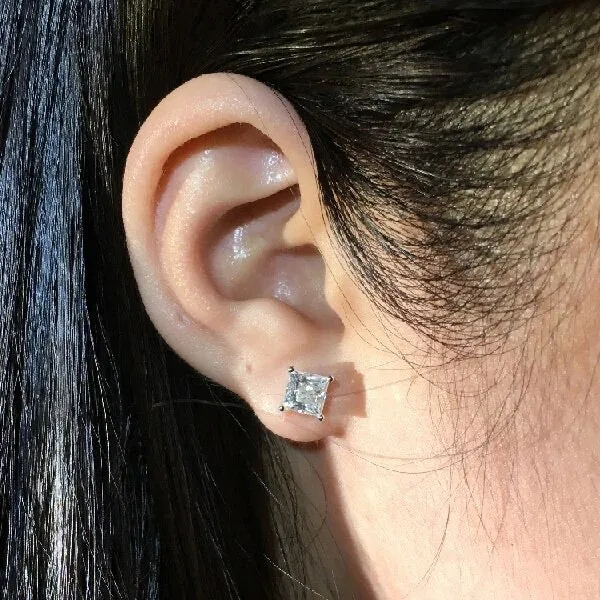 Icy Square Stud Earrings