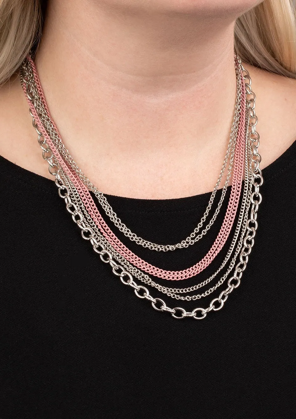 Intensely Industrial Pink Necklace Set