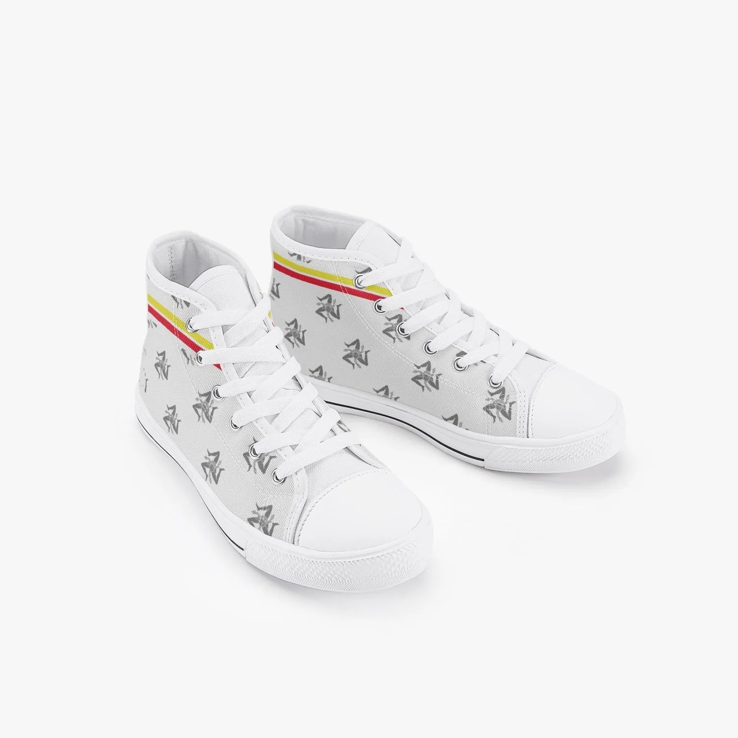 Kid’s High-Top Shoes Siclian pattern white