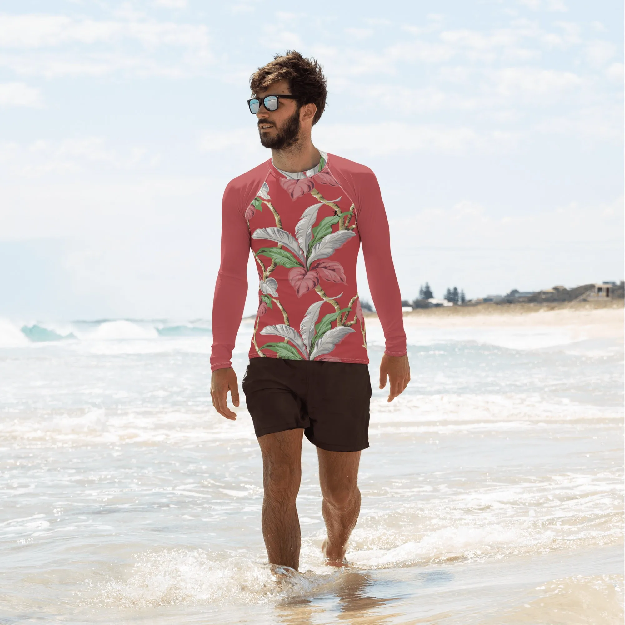 Men's Floral  Rash Guard